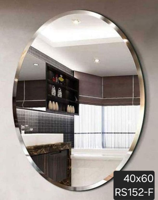Miroir de salle de bain ovale biseauté