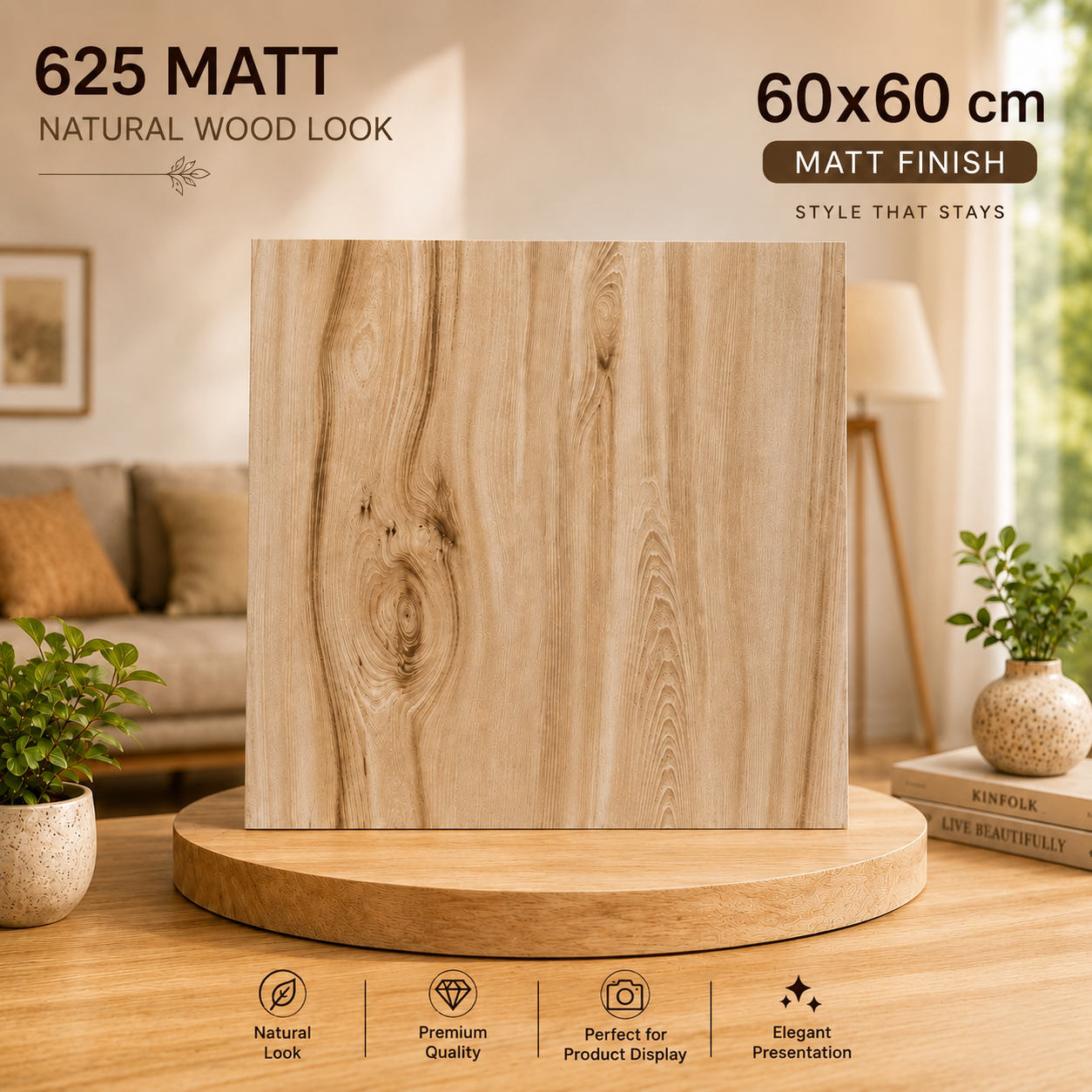 Carrelage Effet Bois Naturel Mat  – Réf. 625 MATT