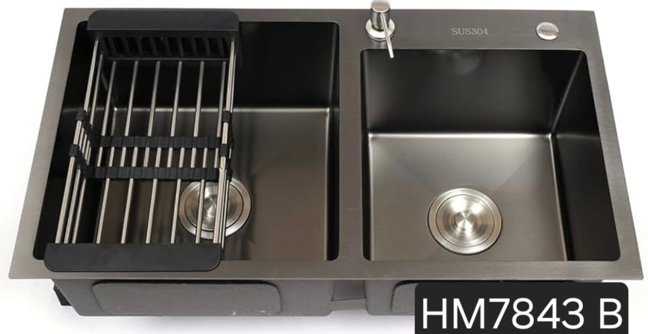 Évier de cuisine double bac HM7843 BLACK / ANTHRACITE