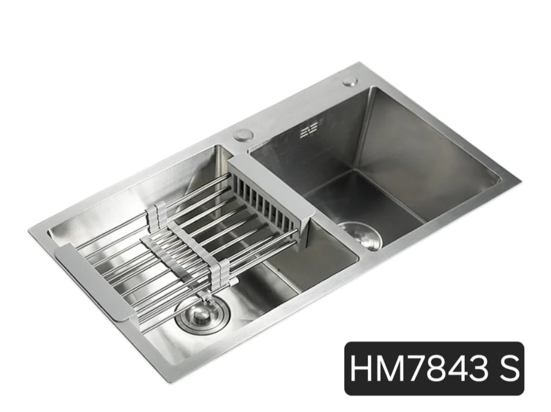 Évier de cuisine double bac HM7843 SILVER