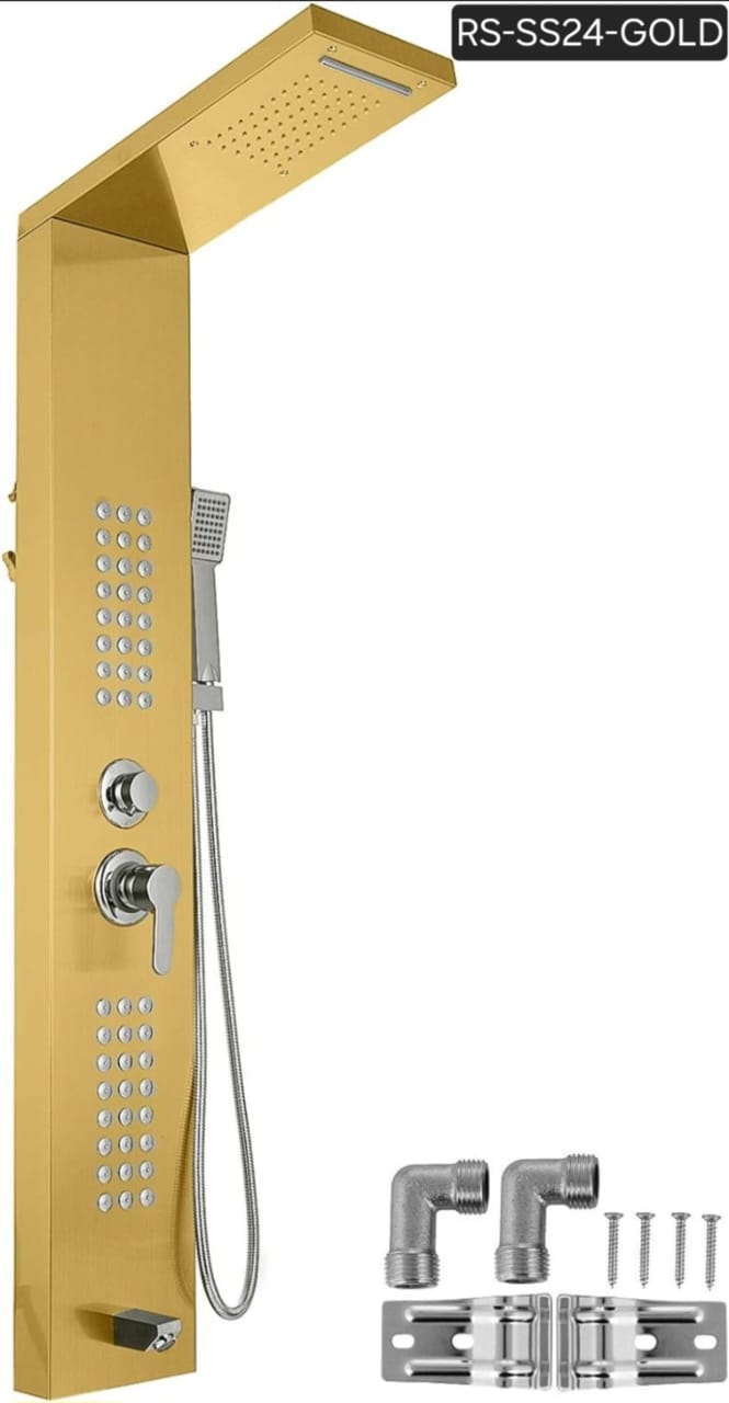 Colonne de douche hydromassante dorée (Modèle RS-SS24-GOLD)